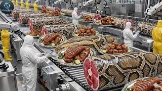 inside the modern python meat factory the incredible process you've never seen full process