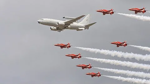 First Public Appearance! E-7 Wedgetail and Red Arrows Flypast | RIAT 2025
