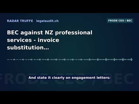 BEC against NZ professional services — invoice substitution
