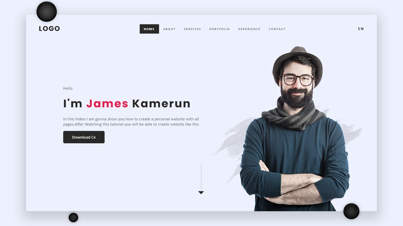 how to create responsive resume website using html and css