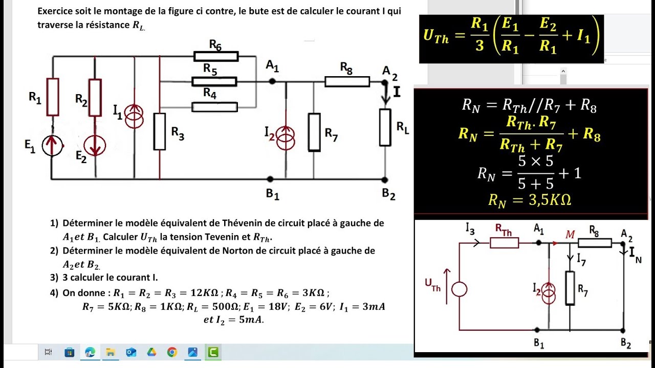 Exercice d’électricité théorème de Thevenin et théorème de Norton YouTube — free download