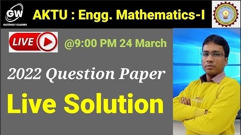 2022 QP I Engg. Maths-1 I Complete Solution I by Gulshan Sir
