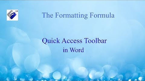 Quick Access Toolbar