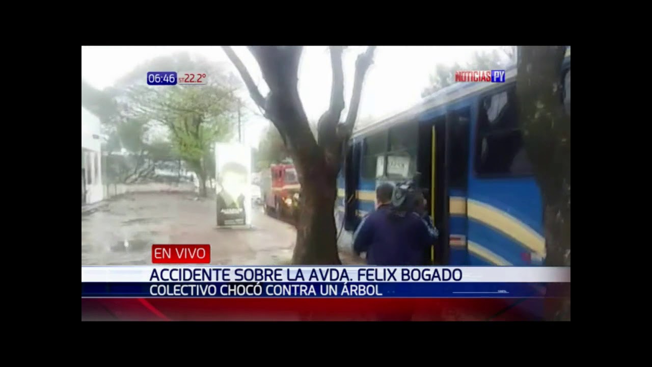 Ómnibus choca contra un árbol y deja cinco heridos - YouTube