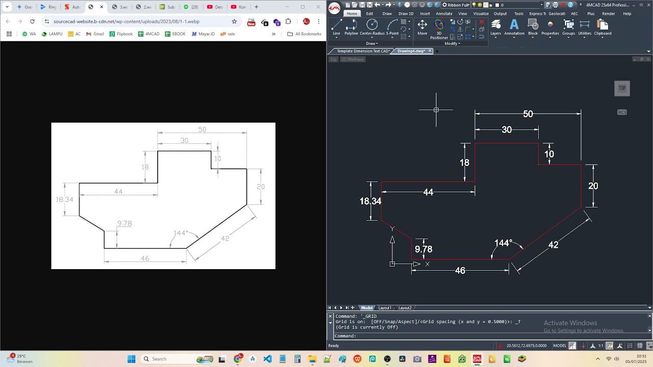 Learn Autocad 2D - Practice 1 - YouTube