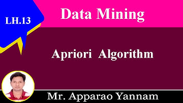 Apriori Algorithm | Data Mining | LH13|MLRITM |Apparao Yannam
