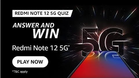 Amazon Redmi Note 12 5G Quiz | January 2023 | Redmi Note 12 5G | Today Answers | Answers | Win phone