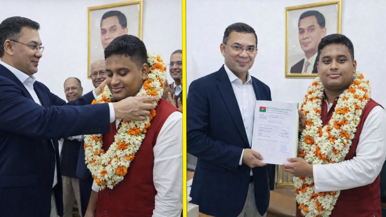 এনসিপি থেকে পদত্যাগ করে বিএনপিতে যোগ দেওয়ায় হাসনাতকে ফুলের মালা পরিয়ে বরণ করে নিলেন তারেক রহমান !