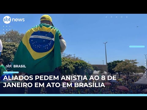 Video manifestacao-em-brasilia-pede-anistia-a-condenados-pelos-atos-de-8-de-janeiro-sbt-brasil