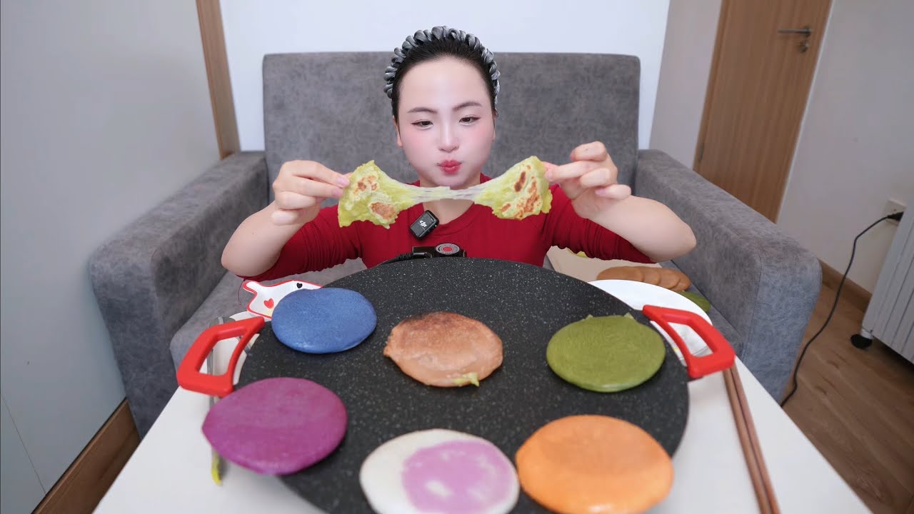 Mukbang Bánh Dày Ngũ Sắc, Bánh Dày Matcha Sữa Dừa, Bánh Dày Cốm, Bánh Dày Mật Đặc Sản Hà Giang