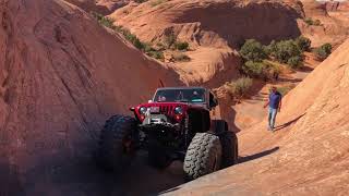 Monster Jeep TJ on 49” tires does Hell’s Gate in Moab