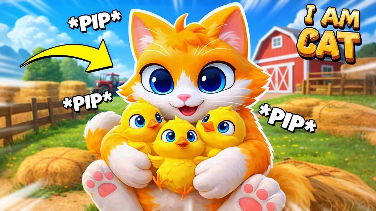 KOTEK ADOPTOWAŁ MAŁE KURCZACZKI NA FARMIE w I Am Cat!