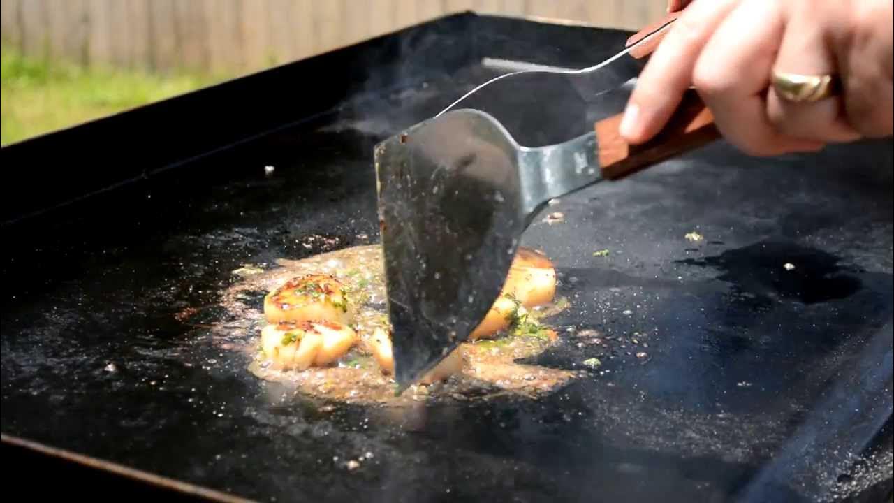 How to cook hibachi style Ginger Scallops Blackstone griddle YouTube