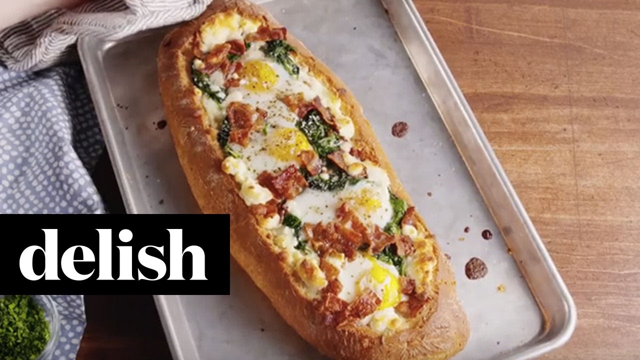Cheesy Breakfast Boat | Delish