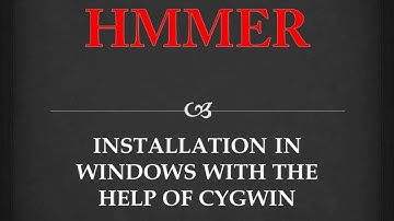 Hmmer installation in windows 7