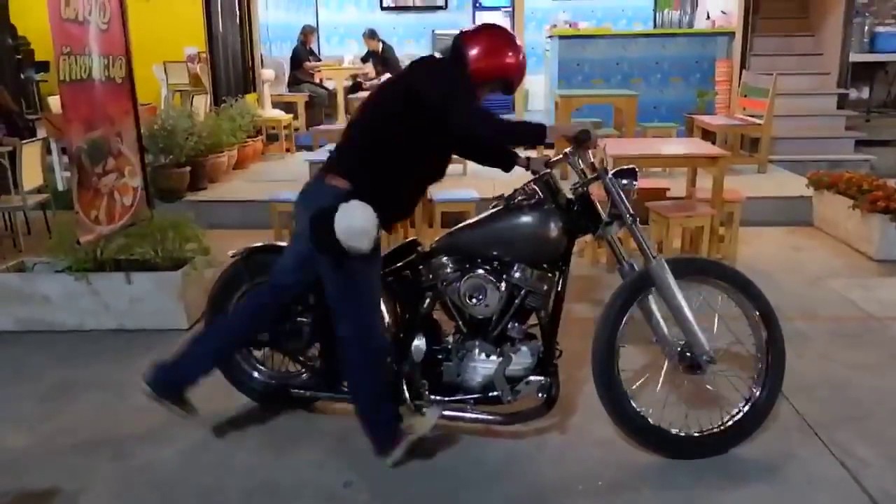 Harley Panhead Kickstart 01 YouTube