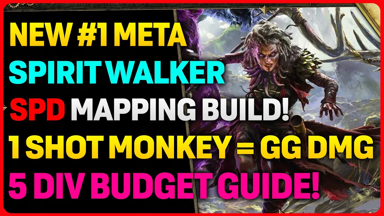 BEST 5 DIVINE Budget Spirit Walker MONKEY Companion Build! | FAST Mapping & 1 Shot