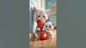 Mèo Con Giúp Anh Trai Khi Bị Thương #cat #ai #meow #catlover #shorts