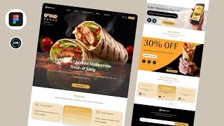 Complete Food Shawarma Tutorial Landing Page Design in Figma | UIUX Food Landing page design...  screenshot 2