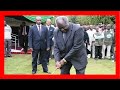 Late President Mwai Kibaki showing his golf skills