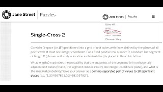 Jane Street Single Cross 2  - August 2023 Solution Guide