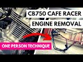 How to Remove a Motorcycle Engine the Easy (and solo!!) Way - Honda CB750 Cafe Racer Build Ep6