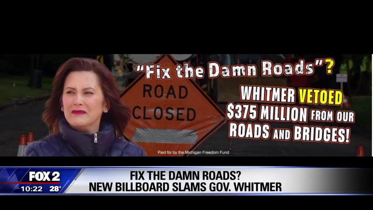 Fox2: Fix the Damn Roads? New Billboard Slams Gov. Whitmer
