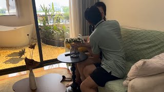 Happy couple enjoy a relaxing massage to relieve stress vol 183