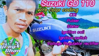 Suzuki GD 110 Wiring Diagram & wire Color coding and it's function.