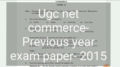 Ugc net commerce- previous year exam paper -2015