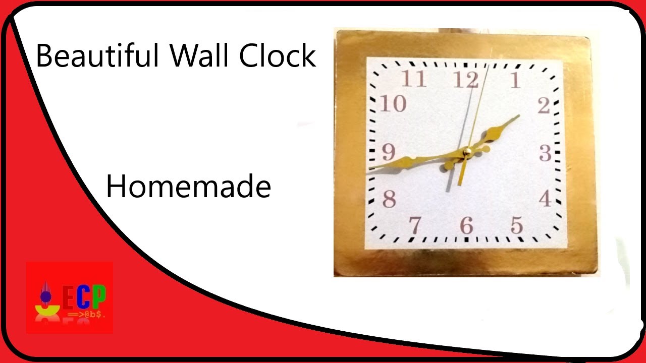 how to make beautiful wall clock using household item - YouTube