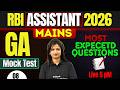 RBI Assistant Mains 2026 GA | General Awareness Most Expected Questions | Priya mam #9