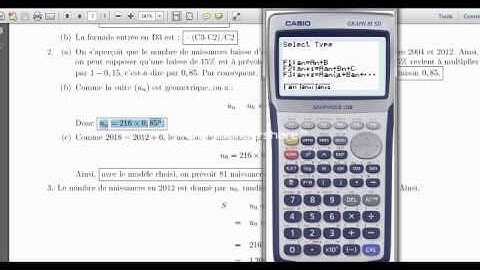 Entrer une suite par sa formule explicite dans une Casio graph 35+
