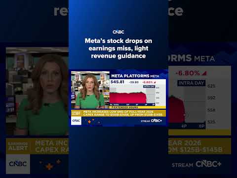 Meta's stock drops on earnings miss, light revenue guidance