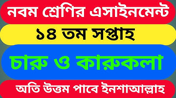 নবম শ্রেণির ১৪ তম সপ্তাহের চারু ও কারুকলা এসাইনমেন্ট সমাধান | Class 9 Charu O Karukola Assignment