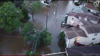 Ida Floods Saddle Brook (MUST WATCH!!) (Aerial View)