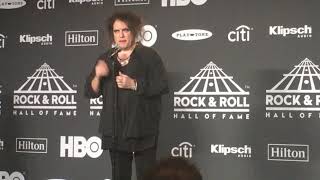 The Cure’s Robert Smith speaks backstage at 2019 Rock Hall inductions