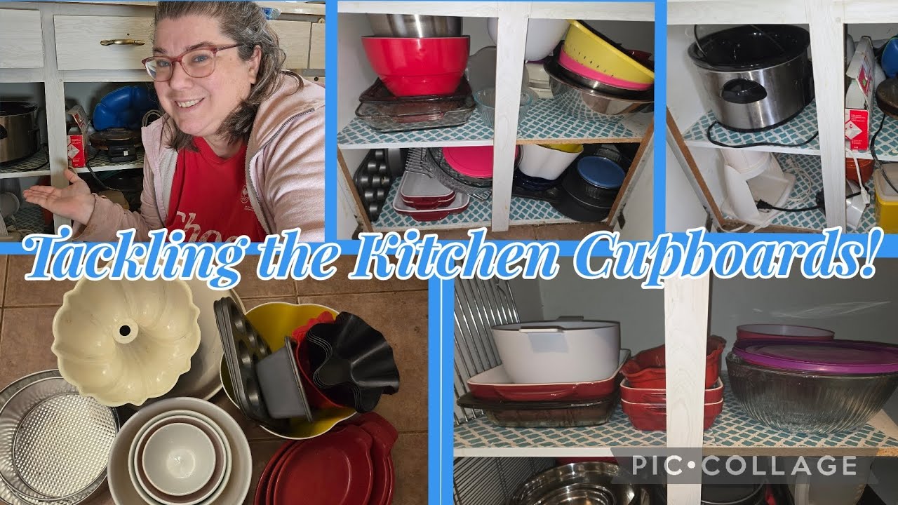 FINALLY Decluttering & Organizing the kitchen cabinets! What a mess! 