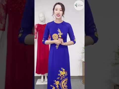 Video Thêu xanh trống đồng - Áo dài đẹp mặc lễ đi đám cưới -... - youtube