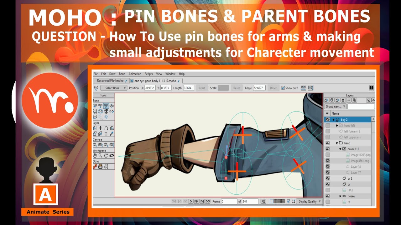 MOHO PIN BONES PART 1of 3  ARMS / SHOULDERS /HANDS/ ARM MOVEMENTS & ADJUSTMENTS for Your CHARACTERS