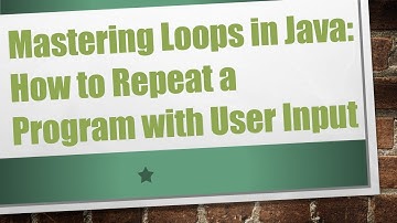 Mastering Loops in Java: How to Repeat a Program with User Input