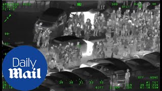 Aerial police cam shows 3,000-person Florida block party that ended in violence