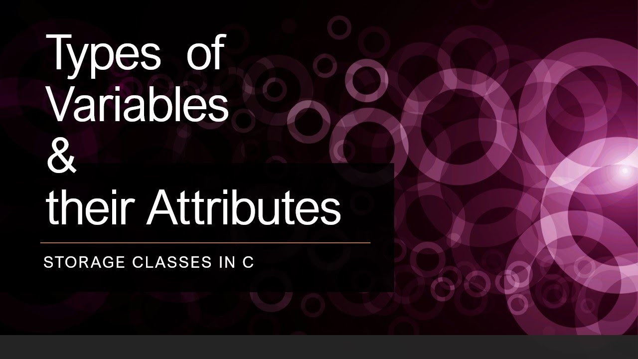 What are the types of Variables in C? - YouTube