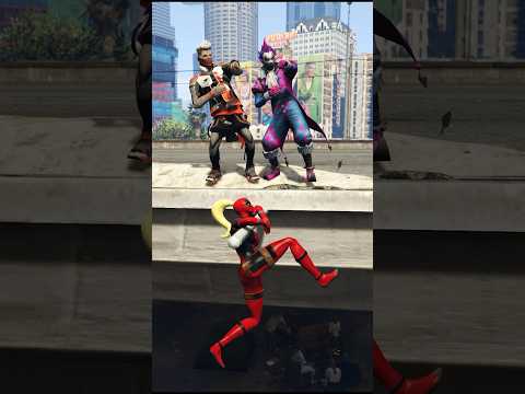 GTA V_ GTA  X FREE FIRE _RED CRIMINAL SAVING LADY DEADPOOL____SHORTS ////??