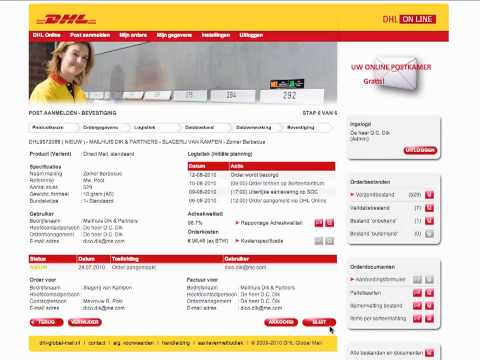 DHL Online - Post aanmelden II