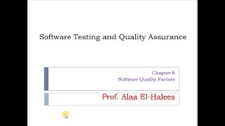 SQA - ch8 Software Quality Factors part2
