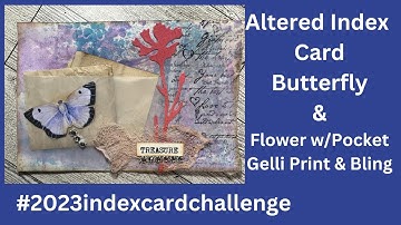 Altered Index card with Velumn Pocket  #indexcardchallenge2023 #embellishments #journalcards