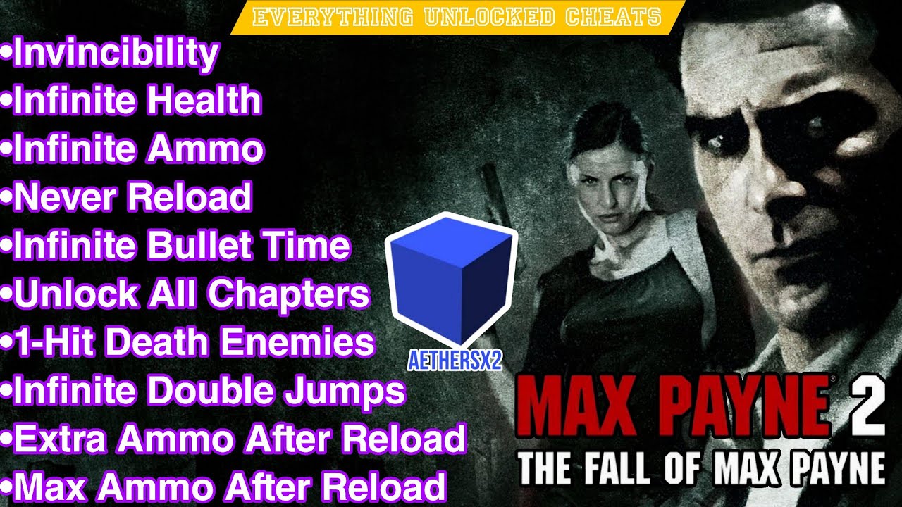 Max Payne 2 The Fall of Max Payne Aethersx2 Everything Unlocked Cheat Code 60FPS Settings
