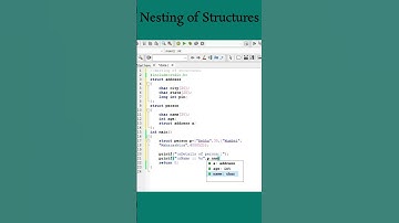 #113 Nesting of structures || Nested structure || struct data type || C Program #shorts #coding