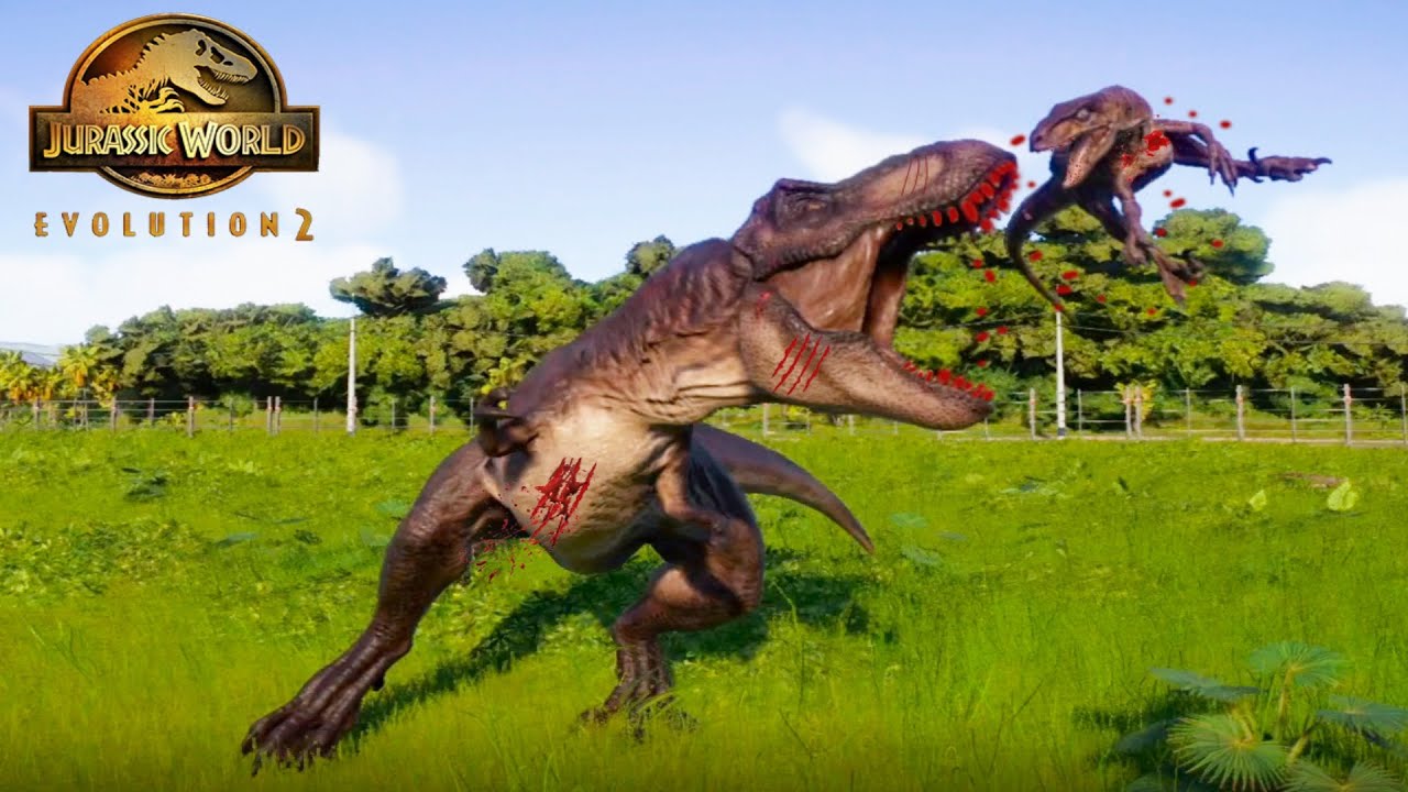 10 T-REX vs 50 RAPTORS (DINOSAUR BATTLE) - Jurassic World Evolution 2 ...